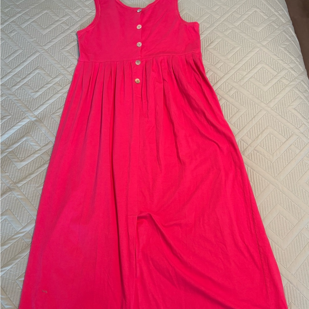 Pierre Cardin Women's Maxi Dress Pink Sleeveless Scoop Neck Pullover Size M
